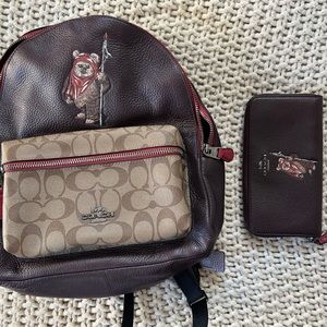 Coach Starwars mini backpack and matching wallet